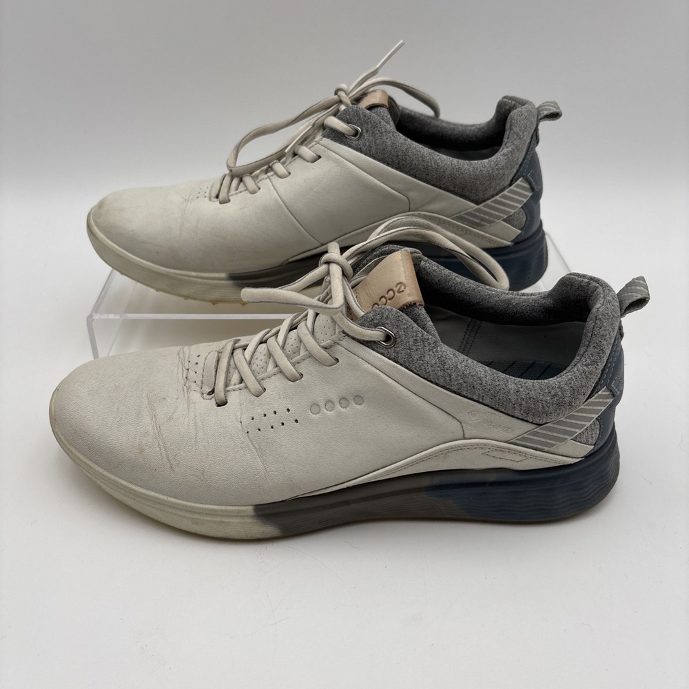 Ecco S-Three Gore Tex Women's‎ Size 7-7.5 EU 38 White Leather Blue Golf Shoes